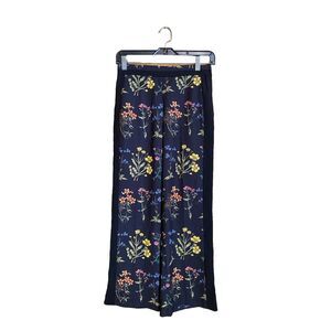 H&M Women's Wide Leg Black Floral Pants Size 6